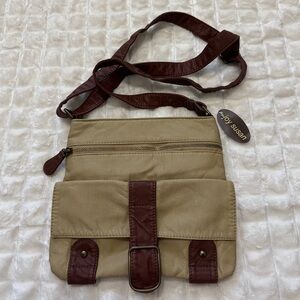 NEW‎ Joy Susan Crossbody Bag Handbag ~ Khaki Adjustable Travel Casual Boho